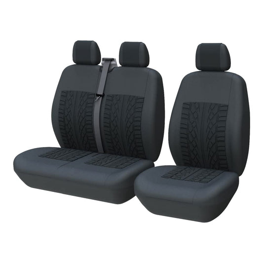 TOYOUN Universal Autositzbezüge für Transporter, LKW, Schwarz
