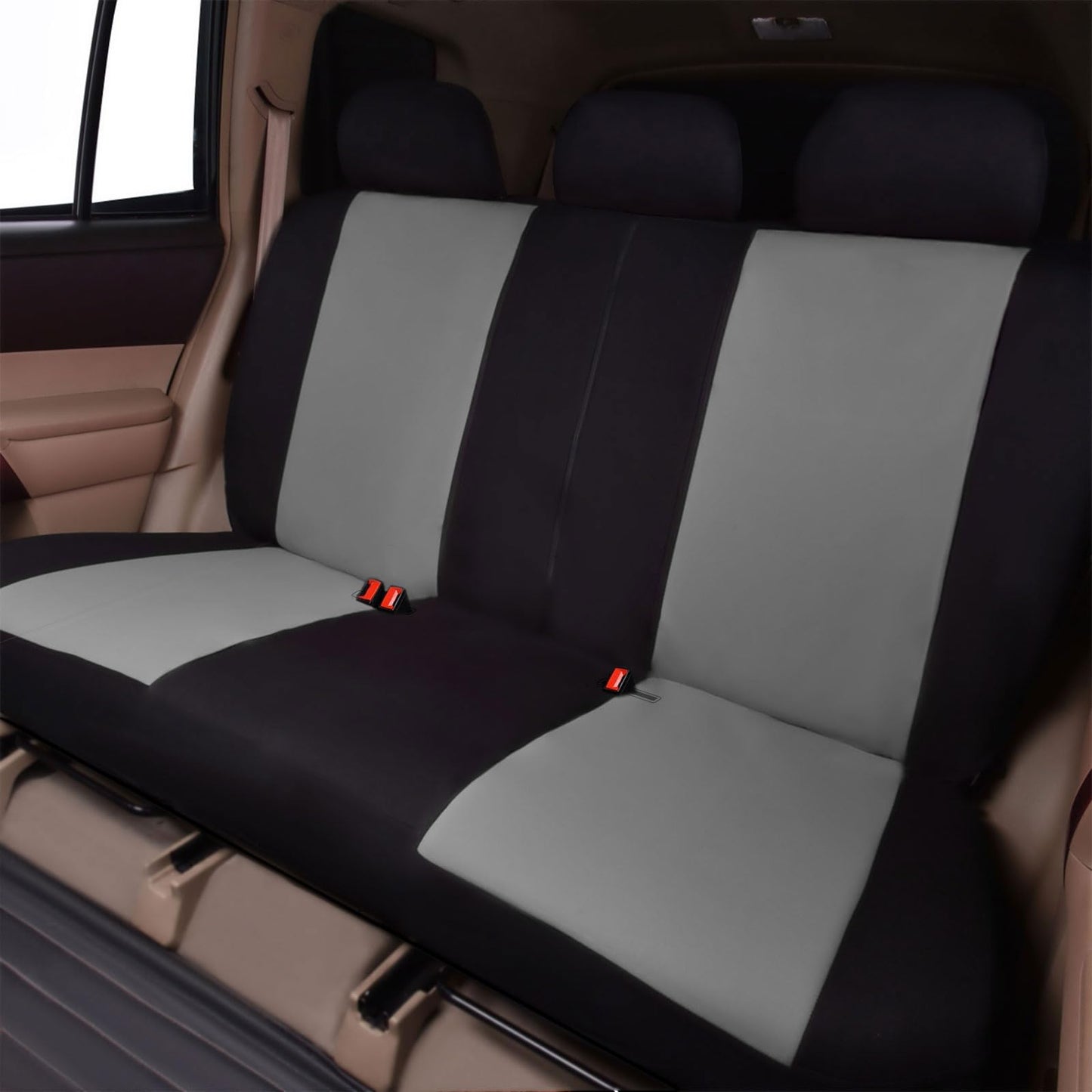 Flying Banner Sitzbezüge Auto Universal Set (Vollständige Reihe, Grau und Schwarz)