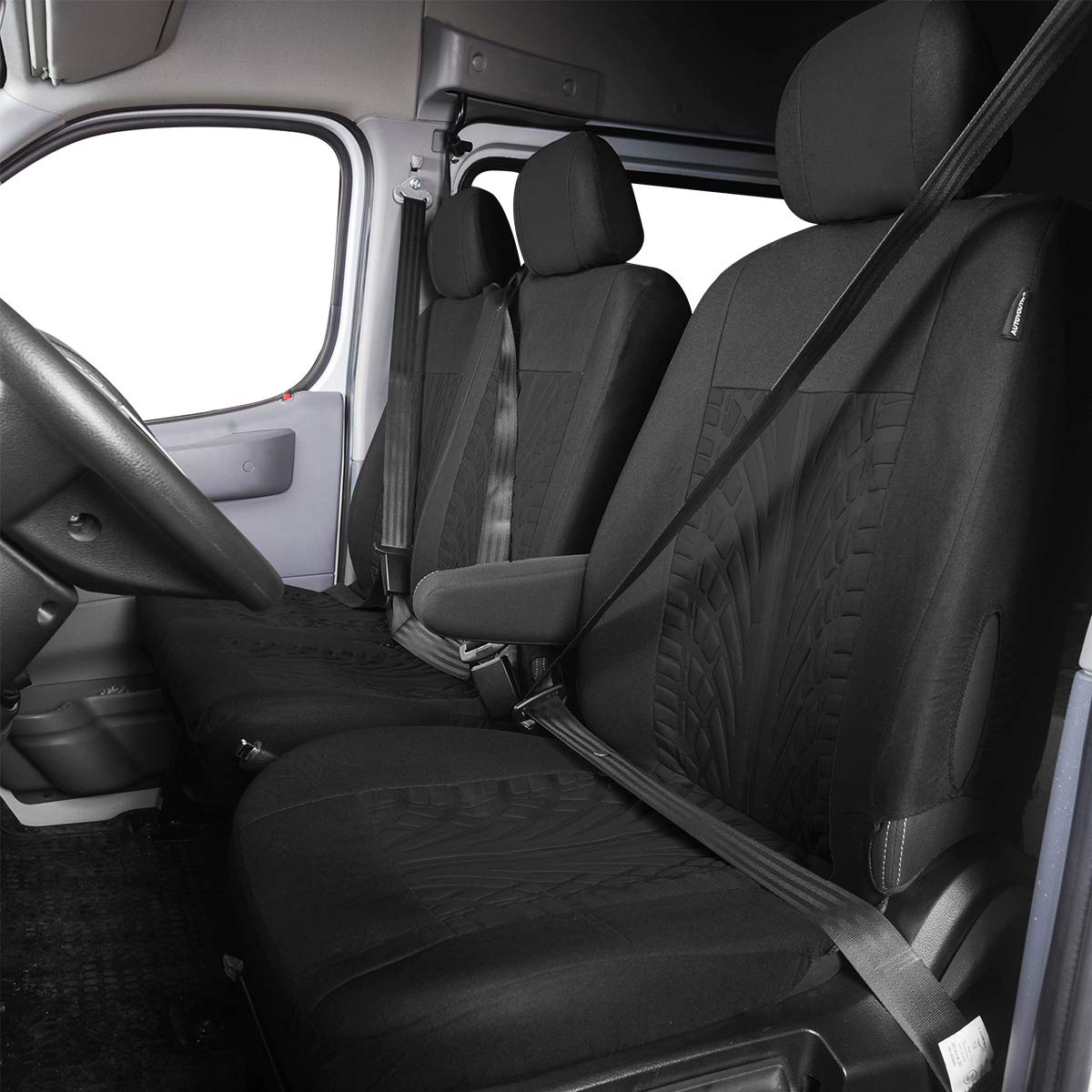 TOYOUN Universal Autositzbezüge für Transporter, LKW, Schwarz