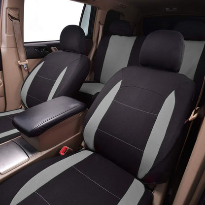 Flying Banner Sitzbezüge Auto Universal Set (Vollständige Reihe, Grau und Schwarz)