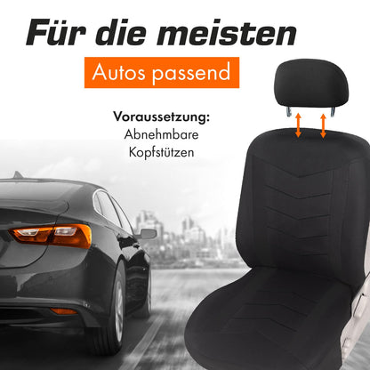 Upgrade4cars Autositzbezüge Set für Vordersitze, Universal Schwarz
