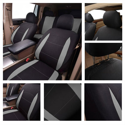 Flying Banner Sitzbezüge Auto Universal Set (Vollständige Reihe, Grau und Schwarz)